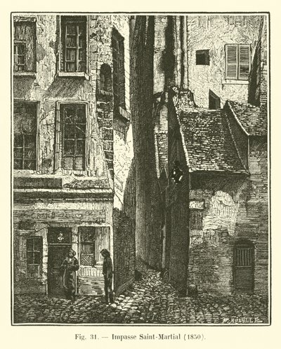 Impasse Saint-Martial, 1850 af French School