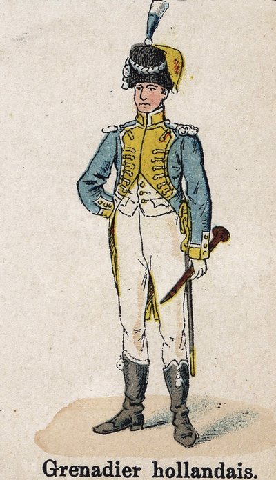 Kejsergarden Napoleon I: hollandsk grenader - musiker. Tallerken fra bogen Les Uniforms de l