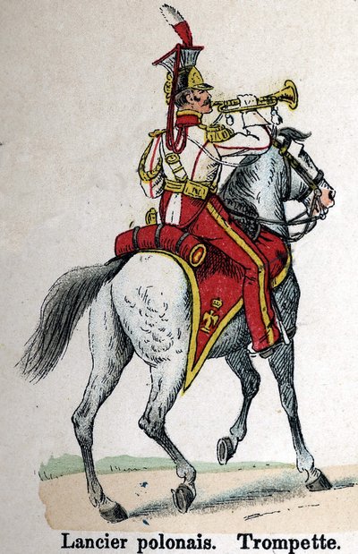 Imperial Guard Napoleon I: Polsk Lancer - Trompet. Tallerken fra bogen Les Uniforms de l