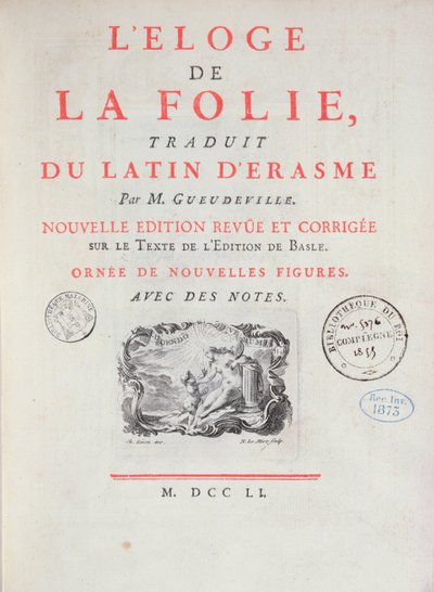 In Praise of Folly, 1751 (trykt papir) af French School