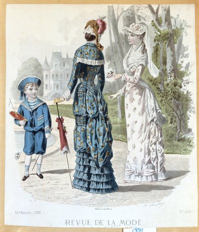 In a Park, fra Revue de la Mode, 1881 af French School
