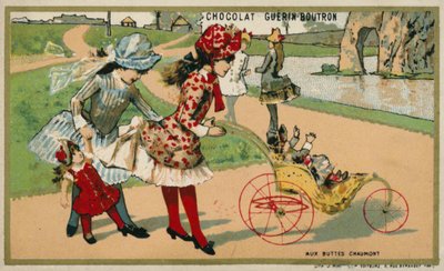 I Parc des Buttes Chaumont, Paris (chromolitho) af French School