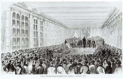Indvielse af Ecole Normale Superieure i Paris, fra Les Tableaux de Paris af Texier, 1852 af French School