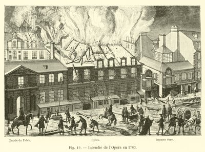 Brand i Operaen i 1763 af French School