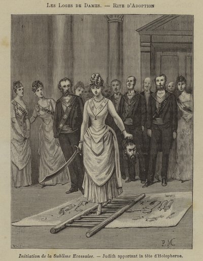 Indvielsesceremoni i en kvindeloge (gravering) af French School