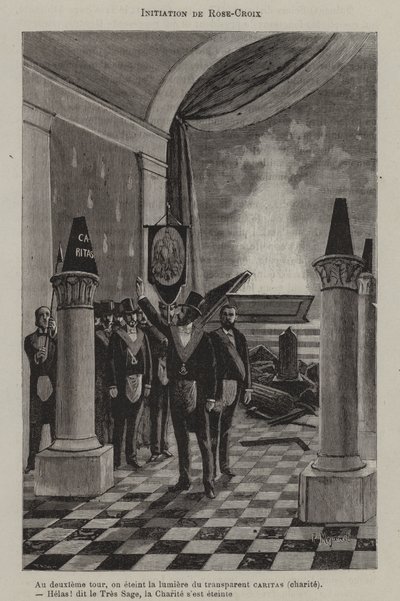 Indledning af en suveræn prins Rose Croix (gravering) af French School