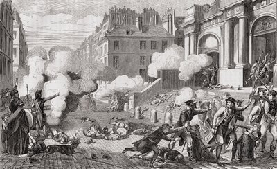 Oprøret den 13. Vendemiaire-dag, år IV, 5. oktober 1795, fra "Histoire de la Revolution Francaise" af Louis Blanc (1811-82) af French School