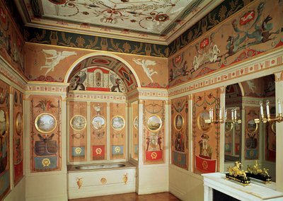 Interiør af Napoleons badeværelse, bygget i 1807 af French School
