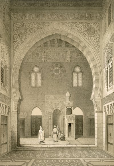Interiør af moskeen i Qaitbay, Kairo af French School