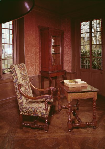 Interiør af studiet af Honore de Balzac (1799-1850) i hans hjem i rue Raynouard af French School