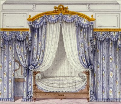 Interiør med møbler fra et fransk tidsskrift, 1850