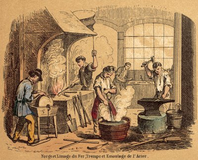 Jern (farvet gravering) af French School