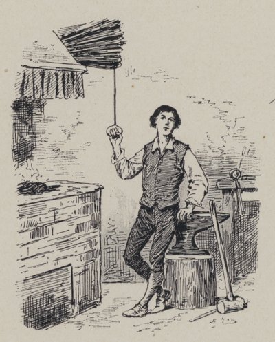 Den italienske komponist Gioachino Rossini som dreng (gravering) af French School