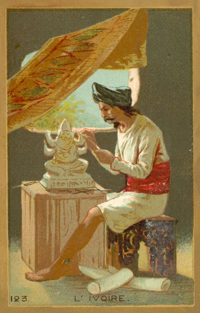 Elfenben (chromolitho) af French School