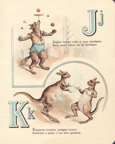 J K: Glad ræv, jonglør, kænguru, kickboksning af French School