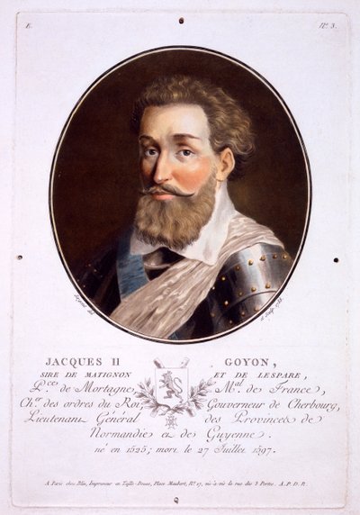 Jacques II Goyon, fra Portraits of Great Men, Illustrious Women, and Memorable Subjects of France, udgivet 1787-92 af French School
