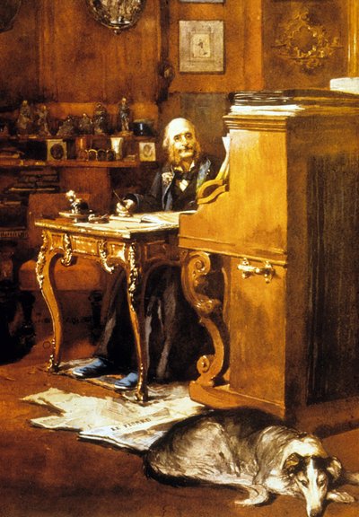 Jacques Offenbach (akvarel på papir) af French School