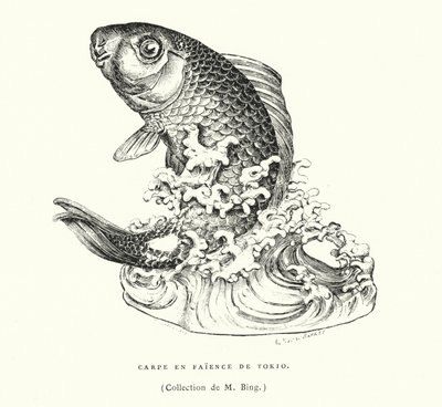 Japansk fajance karpe (gravering) af French School