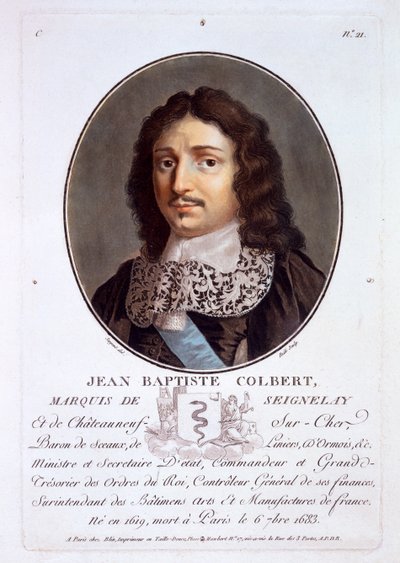 Jean-Baptiste Colbert, Marquis de Seignelay, fra Portraits of Great Men, Illustrious Women, and Memorable Subjects of France, udgivet 1787-92 af French School