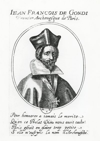 Jean-Francois de Gondi (gravering) af French School