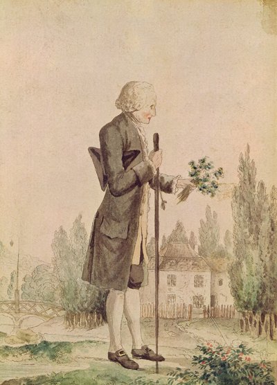 Jean-Jacques Rousseau (1712-78) Samler urter i Ermenonville af French School