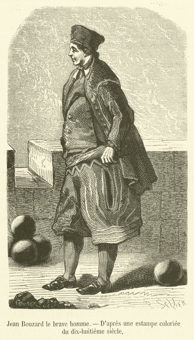 Jean Bouzard den modige mand (gravering) af French School