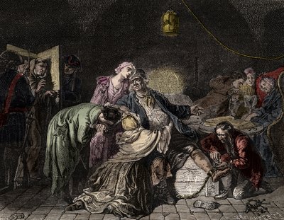 Jean Calas, calvinistisk købmand anklaget for mord af French School