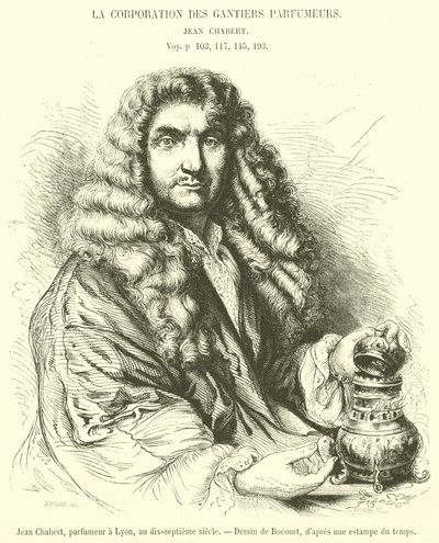 Jean Chabert, parfumør i Lyon, i det syttende århundrede (gravering) af French School