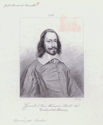 Jean Francois Paul de Gondi, kardinal de Retz, fransk præst og agitator i borgerkrigen i Fronde (stik) af French School
