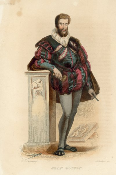 Jean Goujon (farbiger Stich) von French School