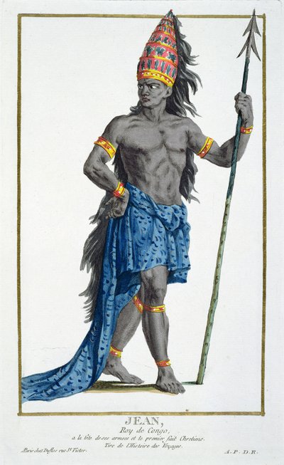 Jean, konge af Congo, graveret af Pierre Duflos (1742-1816), 1780 (kobberstik) af French School