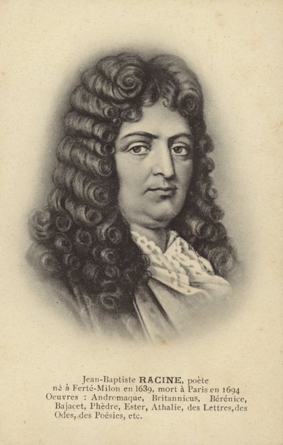 Jean Racine (1639-1699), fransk dramatiker (litografi) af French School