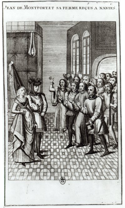 Jean de Bretagne (1293-1345) greve af Montfort og hans kone bliver budt velkommen i Nantes af French School