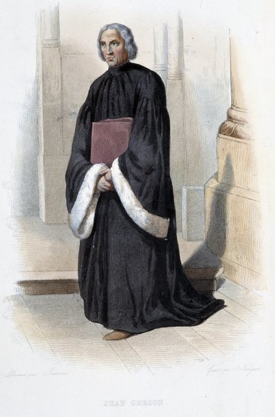 Jean de Gerson, fransk prædikant og teolog (1363-1429) - i "" Le Plutarque francais"", af Mennechet, Paris af French School