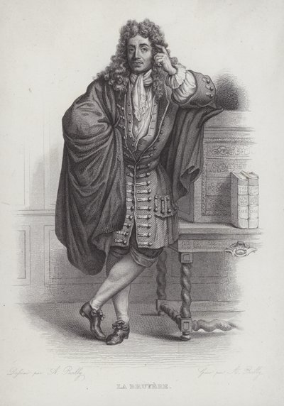 Jean de La Bruyere, fransk filosof, moralist og forfatter (gravering) af French School