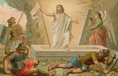 Jesus Kristus opstår fra sin grav af French School
