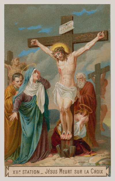 Jesus døde på korset. Korsets tolvte station af French School