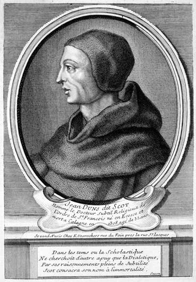 John Duns (Duns Scotus), skotsk katolsk præst, filosof og teolog (gravering) af French School