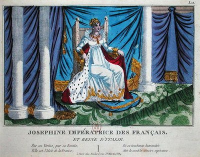 Josephine (1763-1814) kejserinde af franskmændene og dronningen af Italien (farve litho) af French School