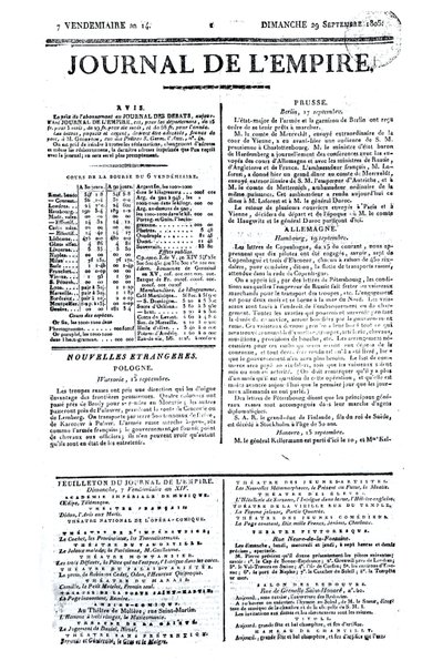 Journal de lEmpire, 29. september 1805 (tryk) af French School