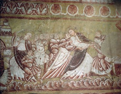 Judas Kissing Christ (fresko) (detalje af 95750) af French School