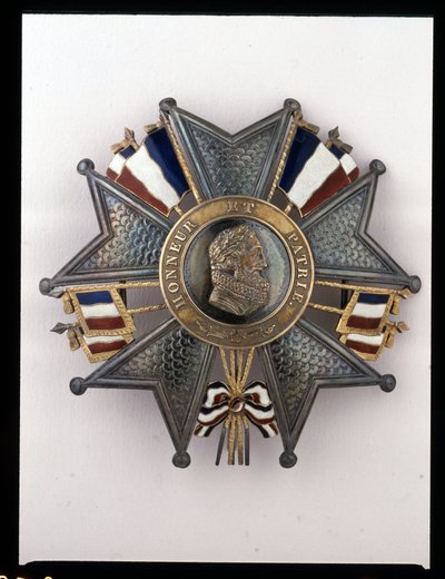 Juli Monarchy - Monarchy of July - Plaque of the Grand Cross, Louis Philippe 1st: "" Honor et Homeland"" - (billede af Henrik IV) coll. Antans soldater af French School