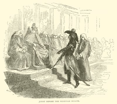 Junot før det venetianske senat (gravering) af French School