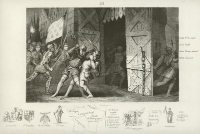 Killing of Etienne Marcel, provost of the merchants of Paris, by Jean Maillard, Paris, July 1358  af French School