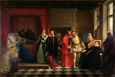 Kong Frans II (1544-60) på sit dødsleje, 1865 af French School