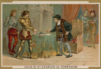 Kong Ludvig XI af Frankrig og Karl den Dristige, hertug af Bourgogne af French School