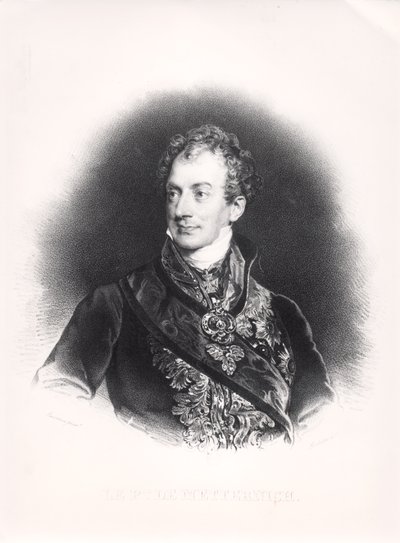 Klemens Wenzel Nepomuk Lothar (1773-1859) Prins af Metternich-Winneburg, ca. 1815 af French School