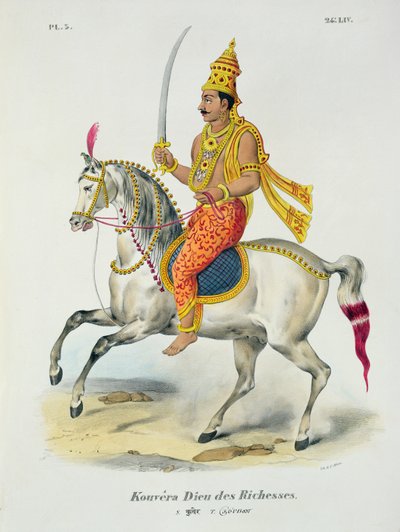 Kubera, rigdommens gud, indgraveret af C. de Motte (1785-1836) af French School