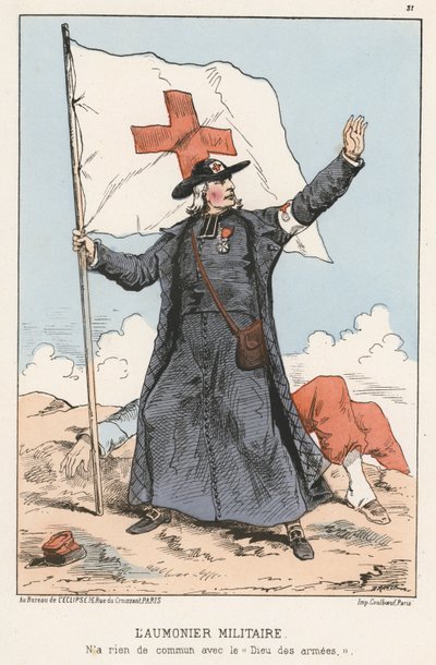 Militærpræsten (farvet indgravering) af French School