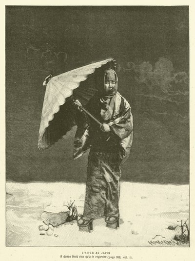 Vinter i Japan (gravering) af French School